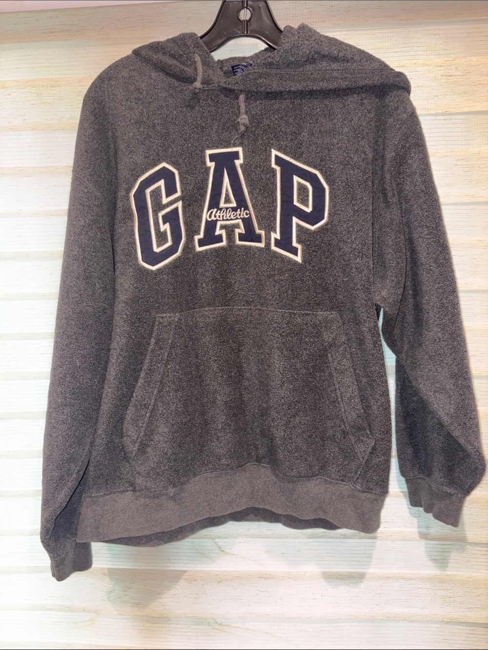 GAP Charcoal Gray Crewneck Hoodie with Logo Vintage!
